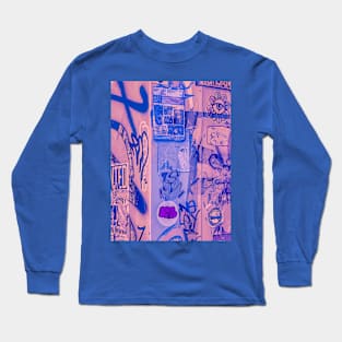 Soft Pink Blue Graffiti Street Art NYC Long Sleeve T-Shirt